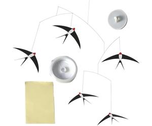 Mobile à oiseaux - Carillon à vent hirondelle volante 25 x 15 cm, fabrication sophistiquée | Art mural d'oiseau en papier fabriqué à la main avec précision, Mobile suspendu d'hirondelle volante pour s