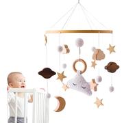 Mobile à suspendre pour berceau de bébé - Jouet musical en forme d'étoile et de lune - Décoration de lit douce - Décoration de lit douce - Décoration de lit rotative, carillon à vent doux | Accessoire