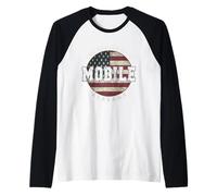 Mobile Alabama Drapeau américain Vintage Manche Raglan