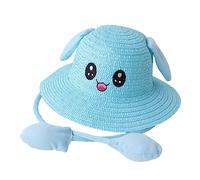mobile avec oreilles de lapin, chapeau de parasol d'été, chapeau de soleil mignon de dessin animé à large bord, chapeau de plage, Bleu