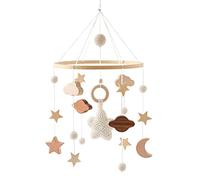 Mobile Bébé Bois, Mobile Bebe Musical, Carillon De Vent Mobile Étoile Tricotée à La Main - Décoration de Chambre de Bébé pour Fille Et Garçon, pour Décoration De Maison, Ornements, Suspendus de Porte