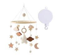 Mobile Bébé Bois, Mobile Bebe Musical, Carillon De Vent Mobile Étoile Tricotée à La Main - Décoration de Chambre de Bébé pour Fille Et Garçon, pour Décoration De Maison, Ornements, Suspendus de Porte
