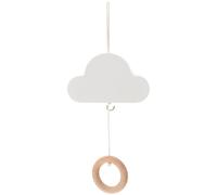 Mobile Bébé Nuage en Bois Blanc, Décor Chambre -né | Style Minimaliste Bohème, Portable et Léger, Apaisant, pour Berceau et Chambre de Bébé