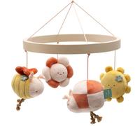 Jollein Mobile bébé Pretty Picnic – anneau bois & figurines tissu (soleil, fleur, abeille, coccinelle)
