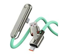 Mobile Charger - 240 W Sideways Phone Charger with Stand - Foldable Fast Charging Cable USB-A to Type-C | Invisible 2-in-1 Holder for Smartphones, Tablettes | Portable Travel, Charging Solution