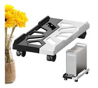 Mobile CPU Holder Stand with Adjustable Width, Ventilation Slots, Adorable Computer Carts, Compact Rolling Computer Towers Base Cart Wheels for Offices Desk and Setup