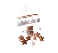 Mobile de Berceau Bébé en Feutre, Carillon Sensoriel, Décoration Chambre Enfant, Cloche de Lit Mobile, Boule de Feutre - Ours
