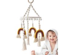 Mobile de berceau Boho - décoration chambre d'enfant, mobile chambre d'enfant avec pendentif arc-en-ciel | Macrame iris mobile pour berceau neutre, décoration de crèche, mobile coloré pour sexe n