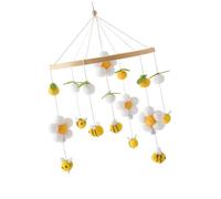Mobile de berceau de bébé avec fleurs élégantes à suspendre pour garçons et filles, décoration de plafond, couleur vibrante, hochet jouet carillon
