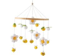 Mobile De Berceau De Chambre D'enfant,Jouet Sensoriel De Fleurs Fraîches Et D'abeilles,Hochet Carillon Éolien Pour Nouveau-Né,Décoration De Chambre,Jaune