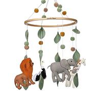 Mobile de berceau en bois à suspendre pour berceau, décoration de chambre d'enfant pour garçons et filles, cadeau idéal pour une fête prénatale (aventure safari) convient également aux couffins Sorrel
