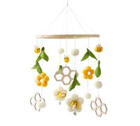 Mobile de berceau suspendu - Jouet pour bébé de chambre d'enfant, décor de fleur d'abeille, ficelle de filament de coton, tige en plastique argentée, fixation de crochet de plafond | Mécanisme de bras