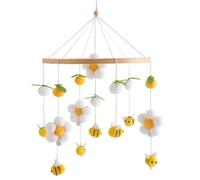 Mobile de berceau, Suspendus et Décoration - Avec pompons, fleurs, abeilles, mobile pour couffin - Pour Garçons Filles Chambre Bébé Chambre À Coucher Maternelle Maison Voyage Poussette