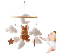 Mobile De Chambre D'enfant Lapin, Mobile De Berceau De Dessin Animé Pour Tout-petit, Décor De Mobile Pour Bébé, Design Unisexe, 45x23 Cm, Marron Clair, Marron Foncé, Pour La Maison,