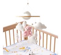Mobile de Lit Bébé - Mobile Bébé et Nuages | Doudou Sensoriel Romantique Tourne 360° pour Fille Garçon Enfant Berceau Chambre