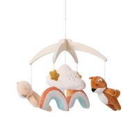 Mobile de lit pour bébé avec nuage étoile lune, cloches douces, renards | Adorable mobile de lit pour bébé avec nuage et étoiles lunes et clochettes suspendues pour apprendre et jouer sensoriellement