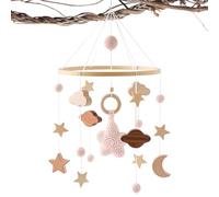 Mobile de lit souple - Mobile de lit en bois, Mobile de lit de crèche | Accessoire de berceau avec carillon à vent réglable, mobile de lune de crèche de conception robuste pour décoration de
