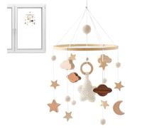 Mobile de lit souple - Mobile de lit en bois, Mobile de lit de crèche | Accessoire de berceau avec carillon à vent réglable, mobile de lune de crèche de conception robuste pour décoration de