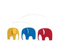 Flensted Mobiles – Mobile – Elephany Party – Rouge, Bleu, Jaune