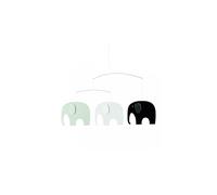 Mobile elephant party, noir/blanc/gris