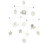 Goki - 52899 - Mobile en bois, éléphants et étoiles, gris et blanc | Longueur : 60 cm !