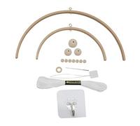 Mobile en bois DIY pour bébé - Cadre mobile en bois fait à la main - Cloche de lit pour chambre d'enfant - Carillon éolien en en bois naturel - Kit fait à la main pour jouets de bébé - Accessoire de soin, demi-cercle