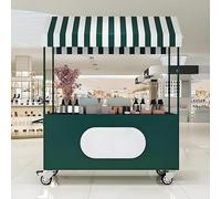 Mobile et Pliable sur roulettes, Chariot De Stand De Vendeur Portable, Présentoir De Marché Aux Fleurs, Chariot à Hot-Dogs/Glaces pour Entreprises(Green,120cm/47.2in)