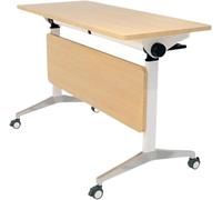 Mobile Folding Conference Table with Silent Wheels, Rectangular Seminar Training Desk, Stackable Meeting Room Tables, Space-Saving Design, Easy Storage, and Flexible Layout(62.9"x19.6"x29.5")