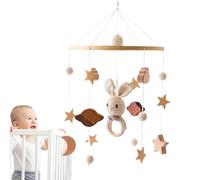 Mobile for Crib, Wooden Moon Stars Crib Mobile, Nursery Decor Crib Mobile, Bassinet Toy For Babies, Nursery Mobiles Crib Toys, Bed Bell Pendant For Babies, Visual Stimulation Crib Mobile, Baby Crib