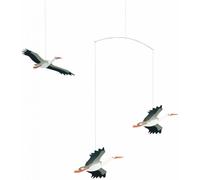 Flensted Mobiles – Mobile Lucky Storks – Motif cigogne – Gris