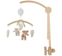 NOUKIE’S - Mobile Musical en Bois Rose Lily & Fluffy - Mélodie Brahms Lullaby - Rotation Automatique - Mobile Musical pour Lit Bébé - Idéal pour Endormir et Rassurer - Cadeau Naissance