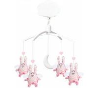 Mobile Musical Ange Lapin Fleurs Roses G
