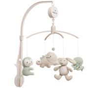 Mobile musical animals laurel green-warm linen