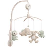 Mobile musical animals laurel green-warm linen