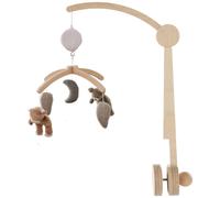 Noukies Mobile musical en bois Orso & Fluffy — Rotation automatique sans piles pour berceau/lit/parc