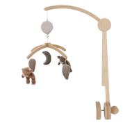 Noukies Mobile musical en bois Orso & Fluffy — Rotation automatique sans piles pour berceau/lit/parc