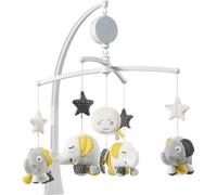 Mobile musical bébé eléphant en coton - babyfan gris TU