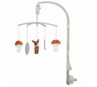 Mobile musical bébé champignons, feuilles et faon multicolores 65x33x33cm Vert