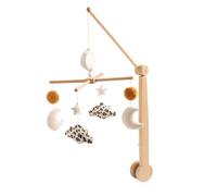 Mobile musical bébé en bois avec 4 jouets - leopard ecru/caramel TU