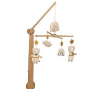 Mobile musical en bois avec jouets en coton