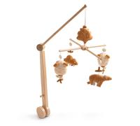 Mobile musical en bois avec jouets ours en gaze de coton - orsino marron TU