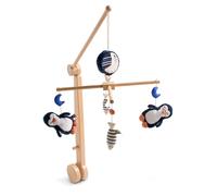 Mobile musical en bois avec jouets pingouin