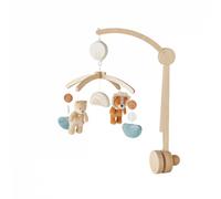 Noukies Mobile musical en bois Babou & Kendi pour bébé Beige 25 x 40 x 12 cm