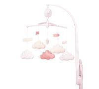 Mobile musical lit bébé | Rose Lily Poudrée | Mobile lit bébé | Décoration chambre bébé | Cadeau naissance | Sauthon
