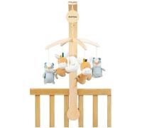 Nattou Mobile avec boîte à Musique en Bois et Polyester, Blaireau et âne, Douce Berceuse La-Le-Lu, Felix et Leo, Beige