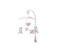 Domiva Mobile Musical Lapinou - Arche Pvc - Peluches Amovibles - Blanc/Rose - 34 X 65 Cm