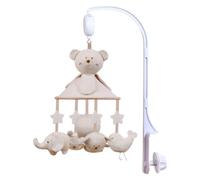 Mobile Musical Lit Bébé, Mobile De Berceau D’animal, Mignon Ours en Peluche Cloche De Lit avec Musique, Berceau Bébé Jouet pour Garçons et Filles de 0 3 6 9 12 Mois, Décoration pour Chambre de Bébé