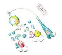 Mobile musical pour berceau avec projecteur de veilleuses musicales et fonction de minuterie, hochets suspendus et télécommande