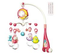 Mobile musical pour berceau avec projecteur de veilleuses musicales et fonction de minuterie, hochets suspendus et télécommande