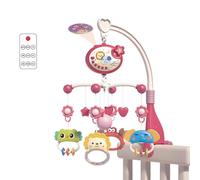 Mobile Musical Pour Berceau De Bébé Avec Projecteur 400 Airs Apaisants Stimulation Sensorielle Rotative Télécommandée Sucette De Sommeil Multifonction Pour Bébé